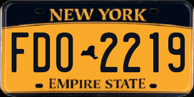 NY license plate FDO2219