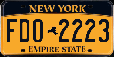 NY license plate FDO2223