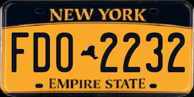 NY license plate FDO2232