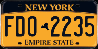 NY license plate FDO2235
