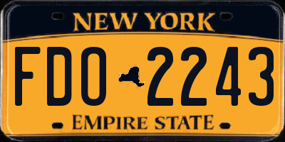 NY license plate FDO2243