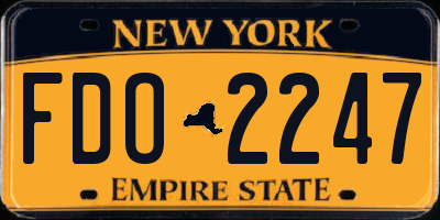 NY license plate FDO2247
