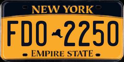 NY license plate FDO2250