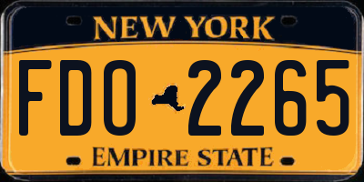 NY license plate FDO2265