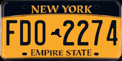 NY license plate FDO2274