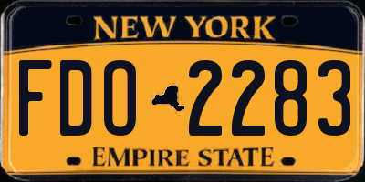 NY license plate FDO2283