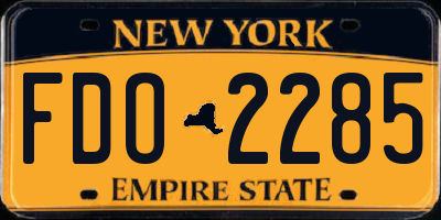 NY license plate FDO2285