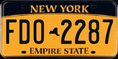 NY license plate FDO2287