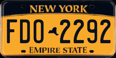 NY license plate FDO2292