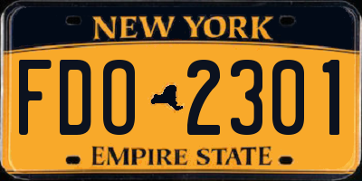 NY license plate FDO2301