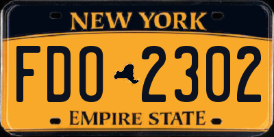 NY license plate FDO2302