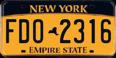 NY license plate FDO2316