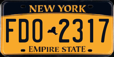 NY license plate FDO2317