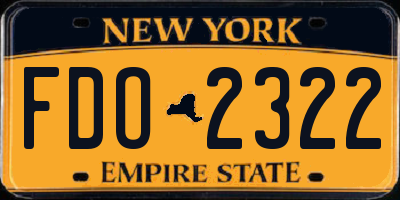 NY license plate FDO2322