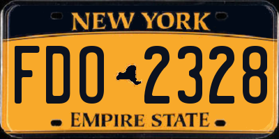 NY license plate FDO2328