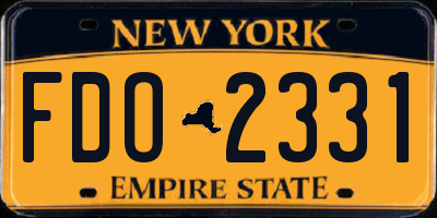 NY license plate FDO2331