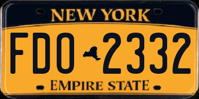NY license plate FDO2332