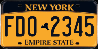 NY license plate FDO2345