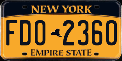 NY license plate FDO2360