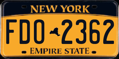 NY license plate FDO2362
