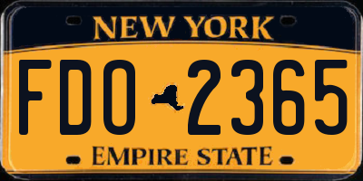 NY license plate FDO2365