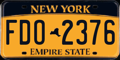 NY license plate FDO2376