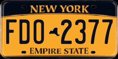 NY license plate FDO2377