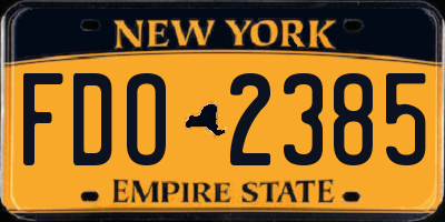 NY license plate FDO2385