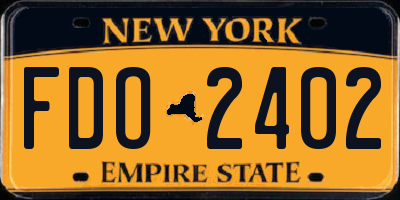 NY license plate FDO2402