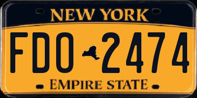 NY license plate FDO2474
