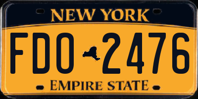 NY license plate FDO2476