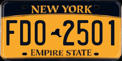 NY license plate FDO2501