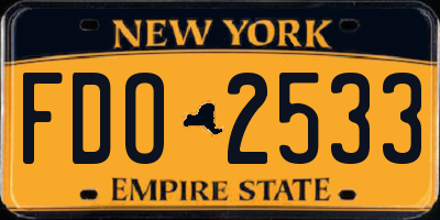 NY license plate FDO2533
