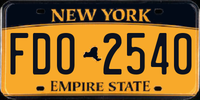 NY license plate FDO2540