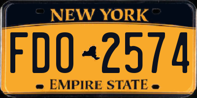 NY license plate FDO2574