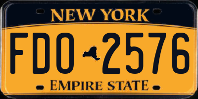 NY license plate FDO2576