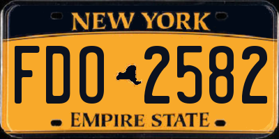 NY license plate FDO2582