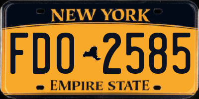 NY license plate FDO2585