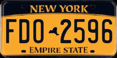 NY license plate FDO2596