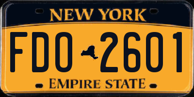 NY license plate FDO2601
