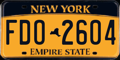 NY license plate FDO2604
