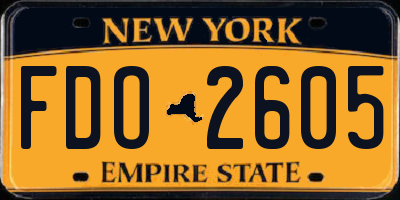 NY license plate FDO2605