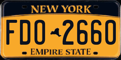 NY license plate FDO2660