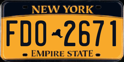 NY license plate FDO2671