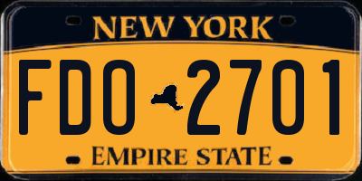 NY license plate FDO2701