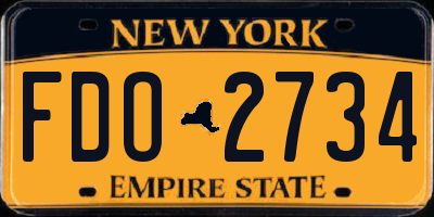 NY license plate FDO2734