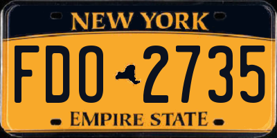 NY license plate FDO2735