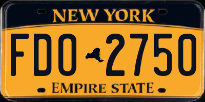 NY license plate FDO2750