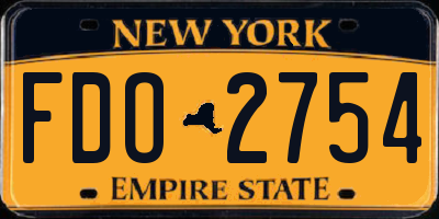 NY license plate FDO2754