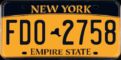 NY license plate FDO2758